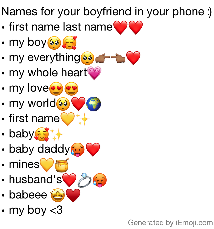 Cute Names For Boyfriend To Save in Your Phone - Truly Madly